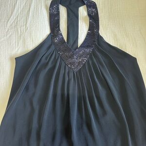 Alice + Olivia Navy Halter Top (L)
